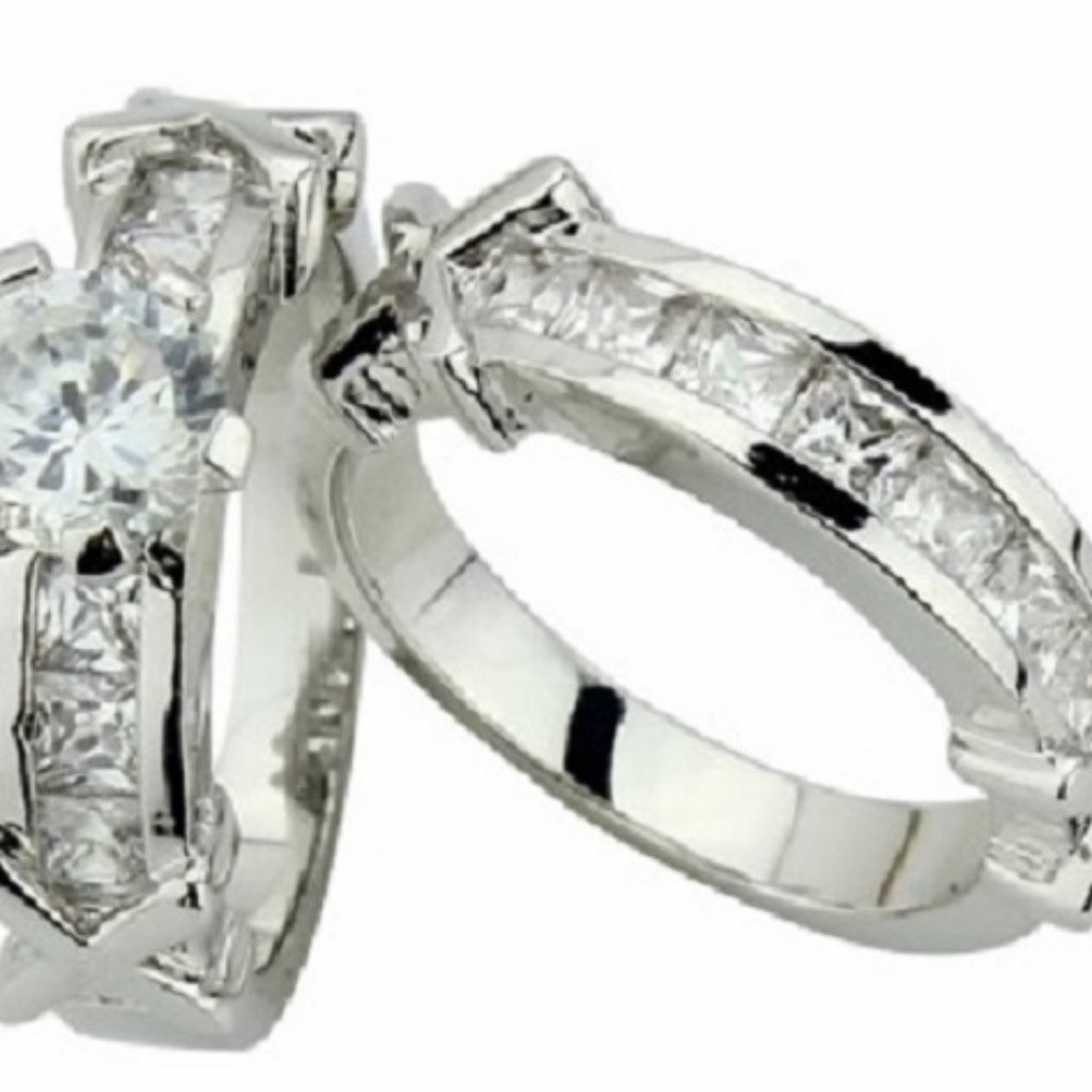 Solitaire 2.30Ctw Brilliant Created Diamond CZ Engagement 2Pcs Ring Set SZ 6